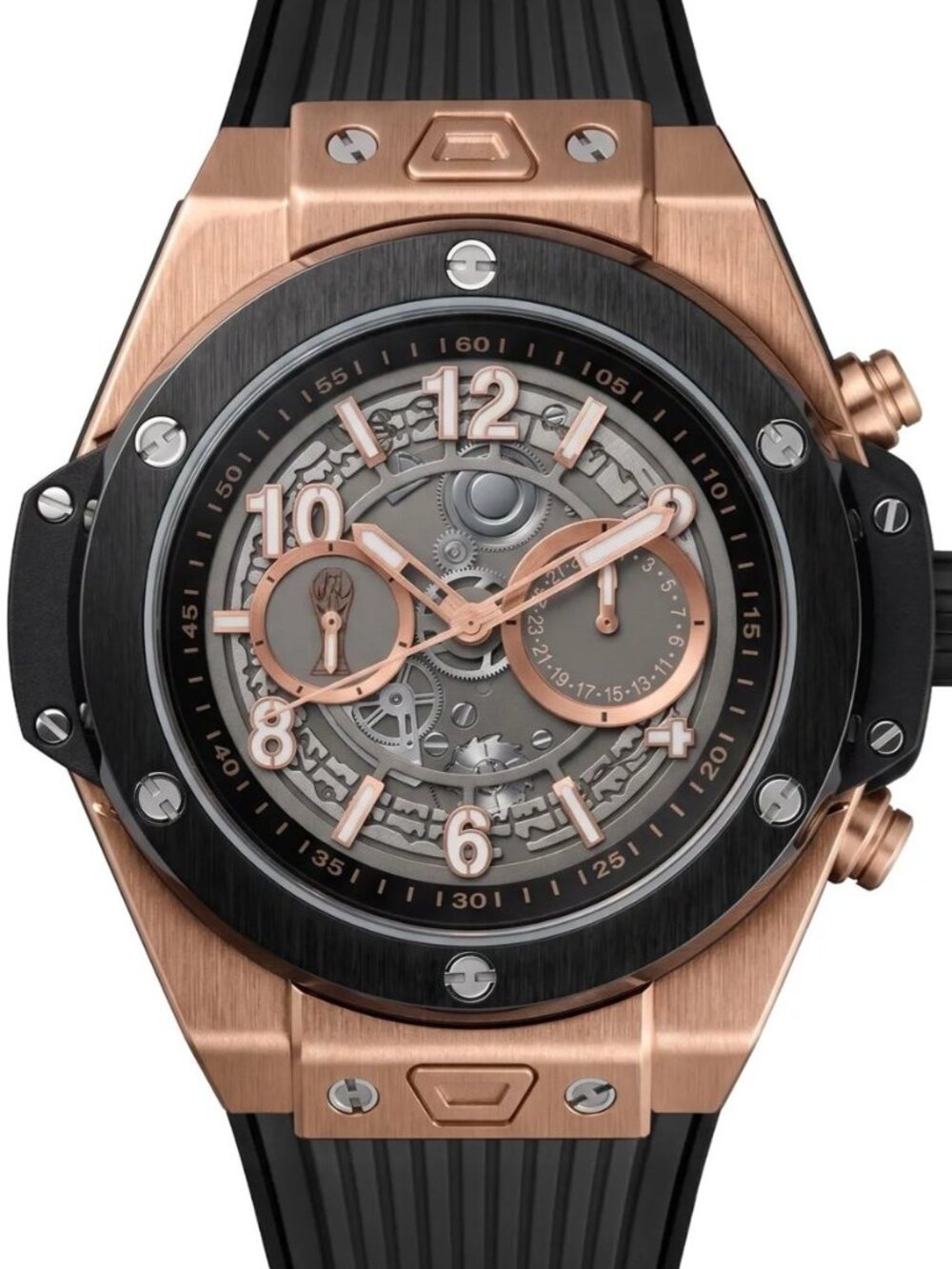BIBI - B1210 World Cup gold case, black bezel, grey dial, black strap